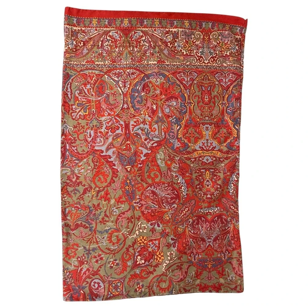 2 Ralph Lauren Galahad Pillowcases Set Red Paisley Standard Size Cotton VTG